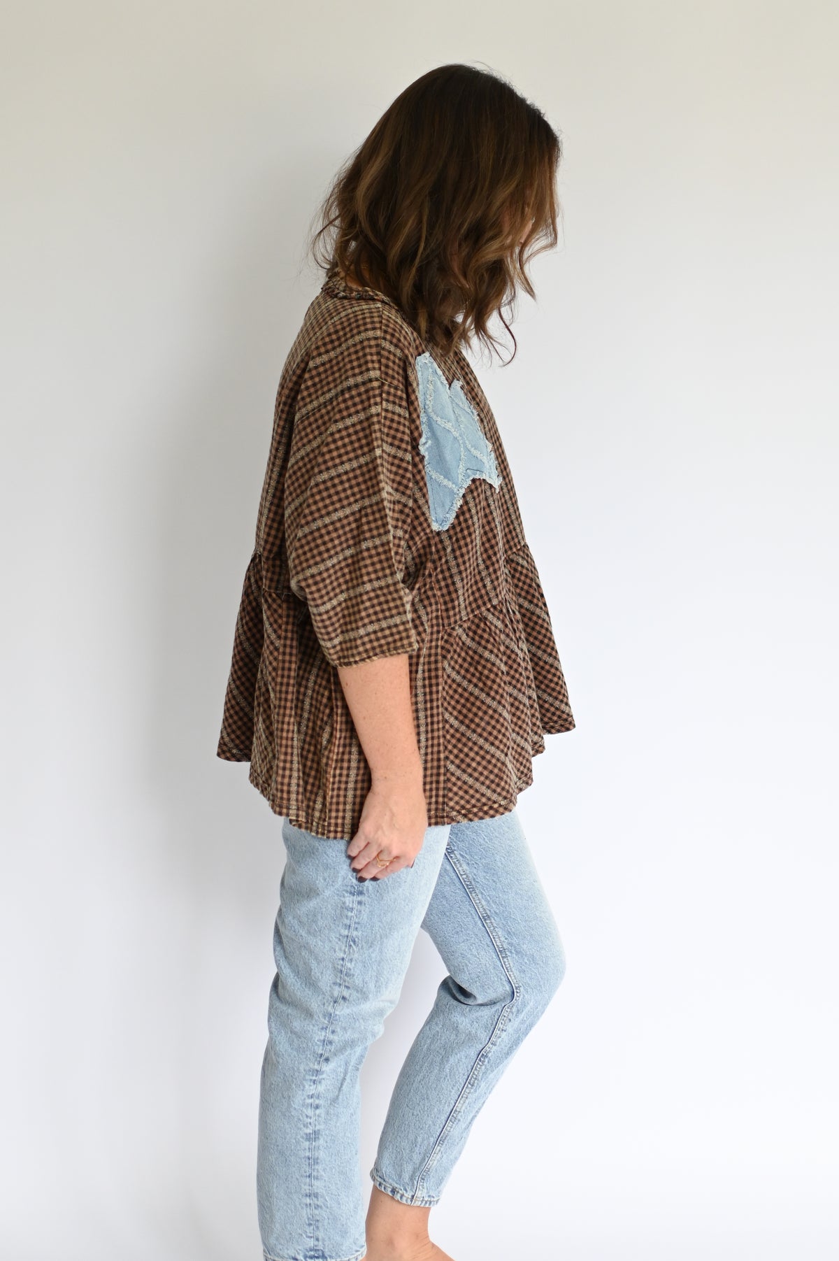 Emily Gingham Star Top (mocha)