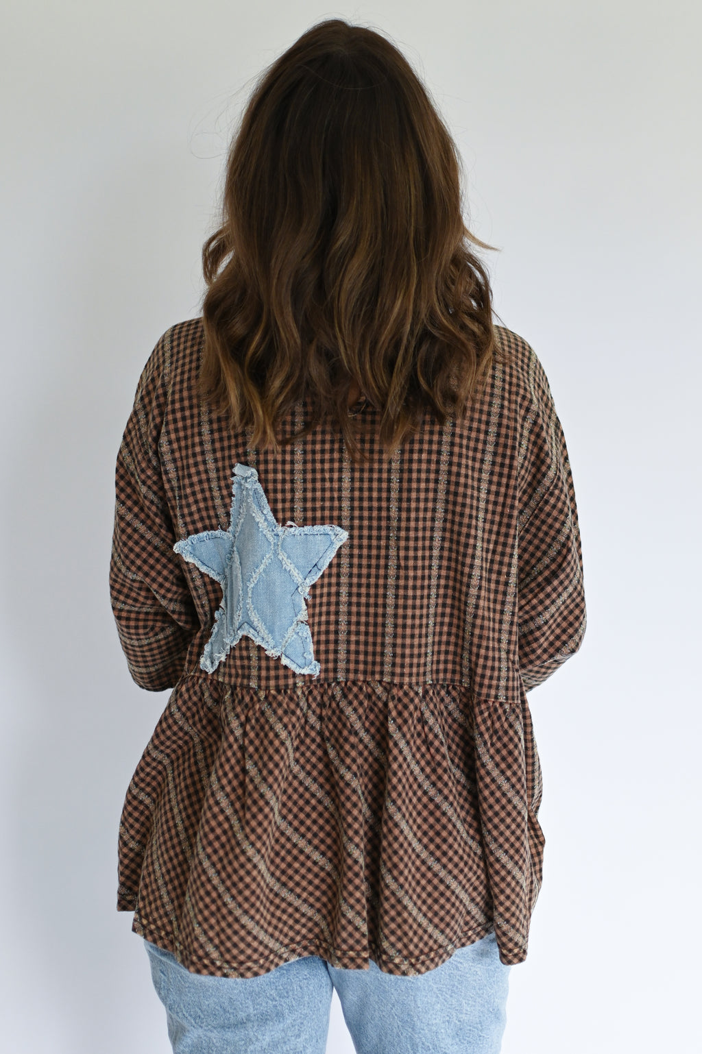 Emily Gingham Star Top (mocha)