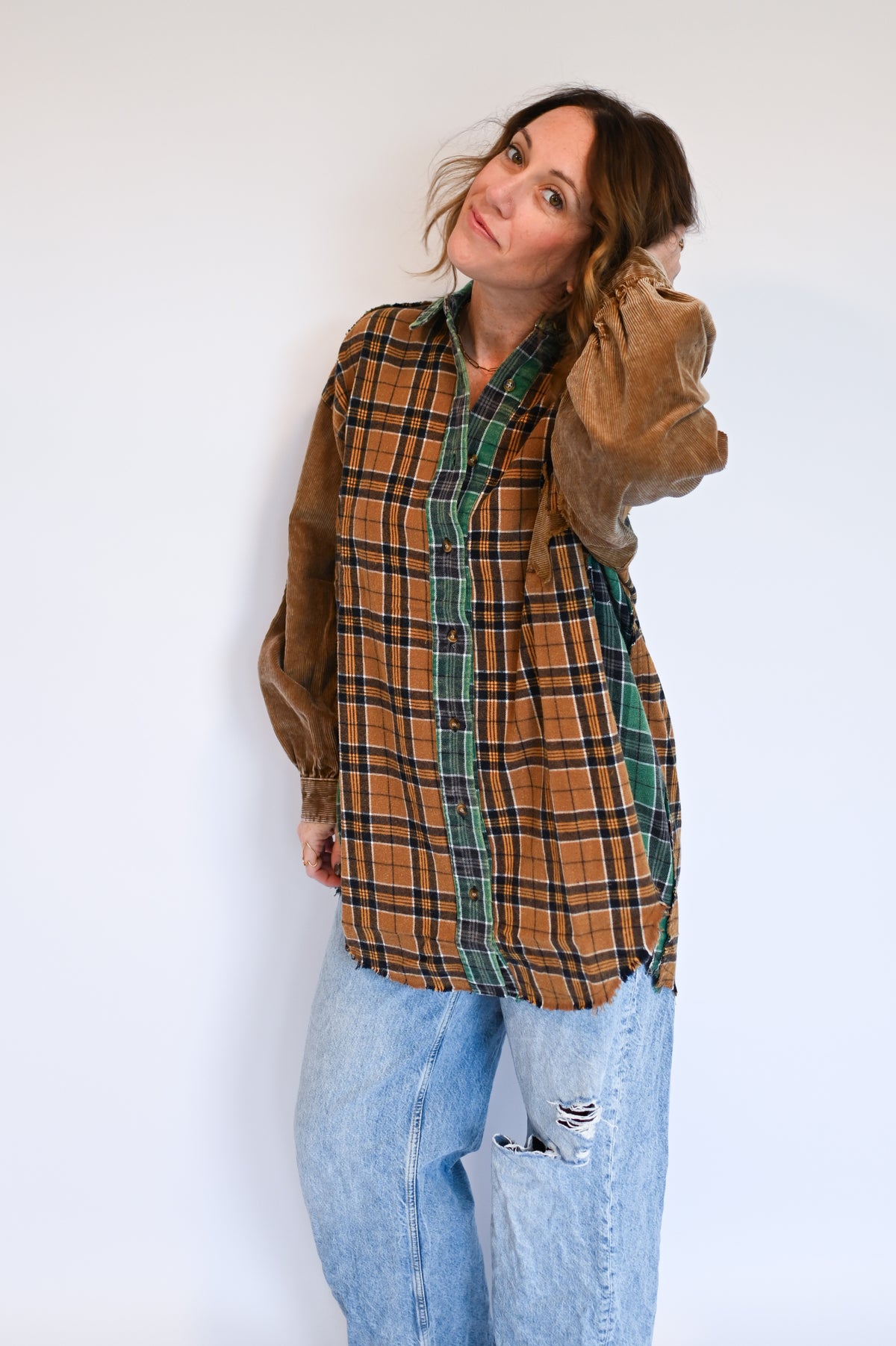 Tess Mixed Plaid Shirt